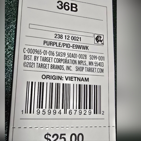 #0955 Women's Purple Bralette and Black High-Waist Set - Picture 6 of 9